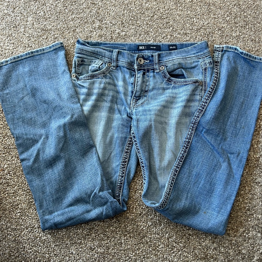 BKE Men’s Light Blue Boot Cut Jeans